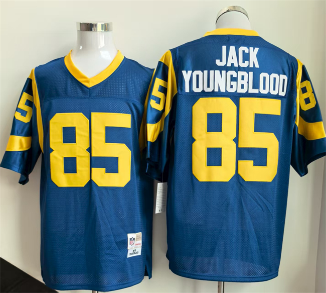 Men's Royal Los Angeles Rams #85 Jack Youngblood Throwback Stitched Football Jersey